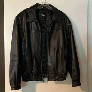 Black Andrew Marc New York lambkin bomber jacket size M